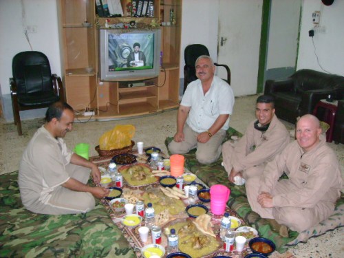 At dinner with General Sabah in Ramadi