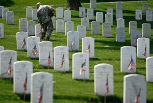 3rd Infantry Places American Flags At The Graves Of U.S. Soldiers