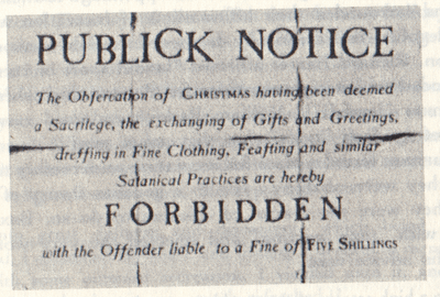Puritan Christmas Ban
