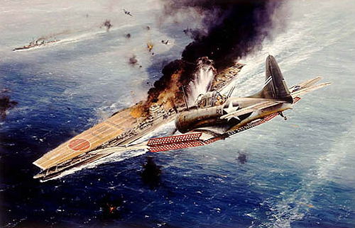 IJN_Akagi_World_War_II_Aircraft_Carrier_hit_by_Douglas_SBD_Dauntless_Dive_Bomber_at_Midway-1