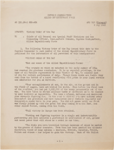 eisenhower ve day message