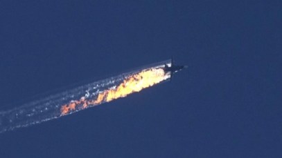 russian jet in flames