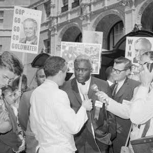 Jackie Robinson Speaking with the Press